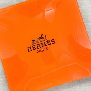 HERMES | LARGE | Hermès glass tray | EUC | AUTHENTICATED | Classic Orange |